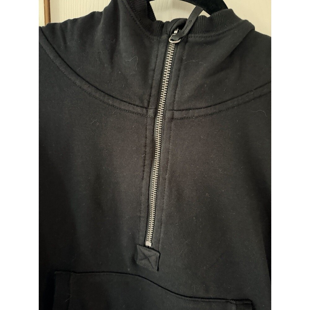 NEW JoyLab Womens XL Half Zip Loose Fit Hooded Sweatshirt Black pockets Athletic - Picture 3 of 8